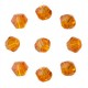 Faceted glass beads Bicone 4mm Light orange